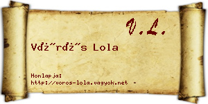 Vörös Lola névjegykártya
