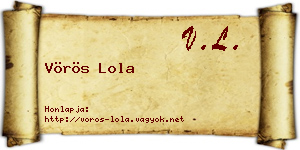 Vörös Lola névjegykártya