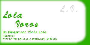 lola voros business card